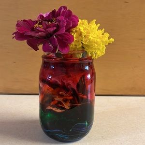 16oz Handcrafted Rainbow Mason Jar